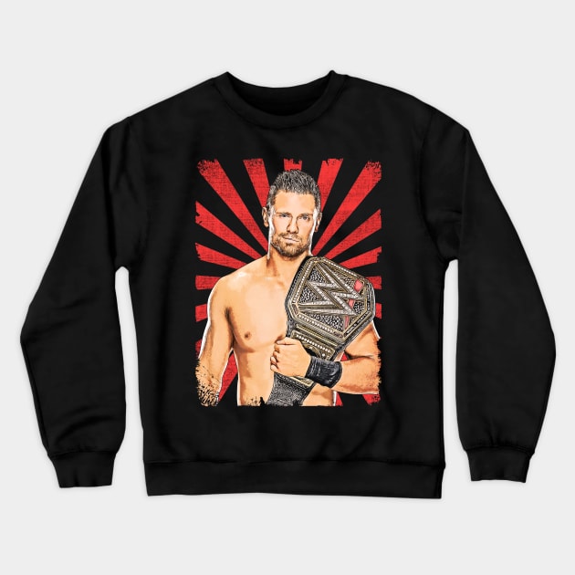 The Miz Wrestling Vintage Fan Art Crewneck Sweatshirt by Sakonipopart